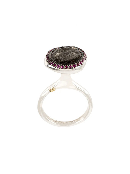  Rosa Maria Embellished Stone Ring - Grey 