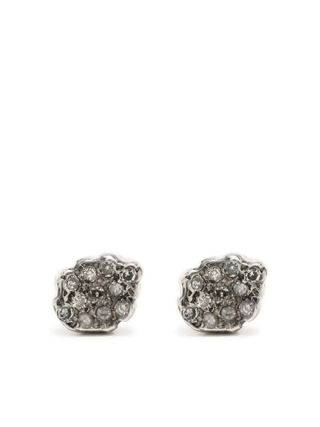  Rosa Maria Pavé Diamond Stud Earrings - Silver 