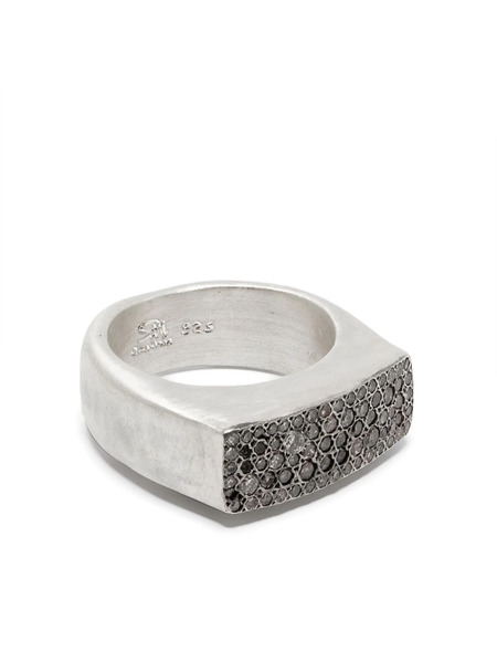  Rosa Maria Sterling Silver Diamond Signet Ring 