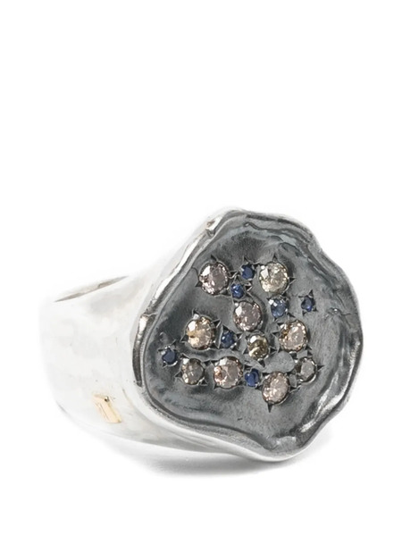  Rosa Maria Timi Diamond Sapphire Ring - Silver 