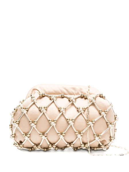  Rosantica Beaded Satin Clutch - Neutrals 