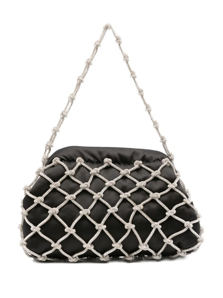  Rosantica Crystal-embellished Satin Clutch - Black 