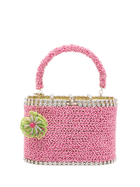  Rosantica Mini Beaded Flower Tote Bag - Pink 