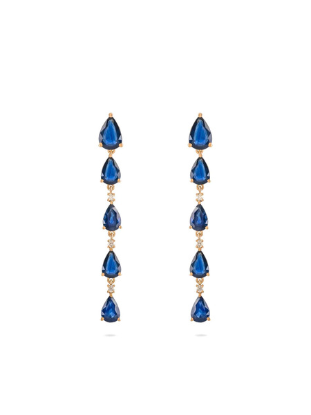  Rosekey 18k Rose Gold Blue Sapphire Willow Earrings 