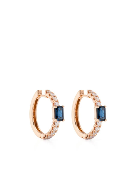  Rosekey 18k Rose Gold Diamonds And Sapphires Earrings - Pink 