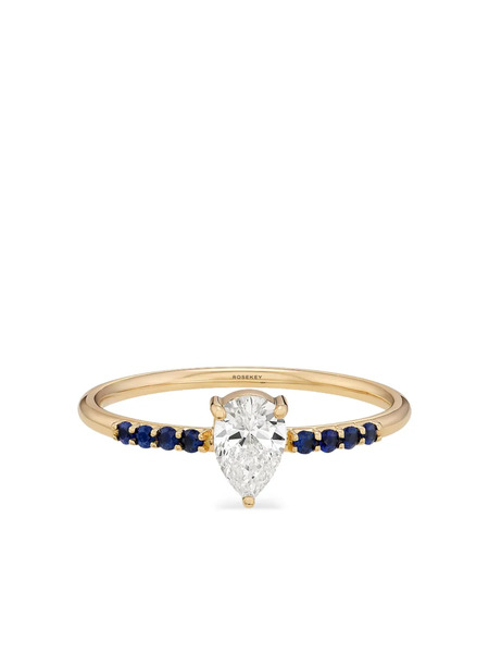 Rosekey 18k Rose Gold Pixies Solitaire Diamond And Sapphire Ring 