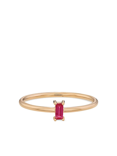  Rosekey 18k Rose Gold Ruby Clover Ring - Pink 