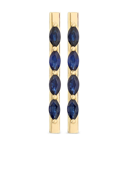  Rosekey 18k Rose Gold Whistle Sapphire Bar Earrings 