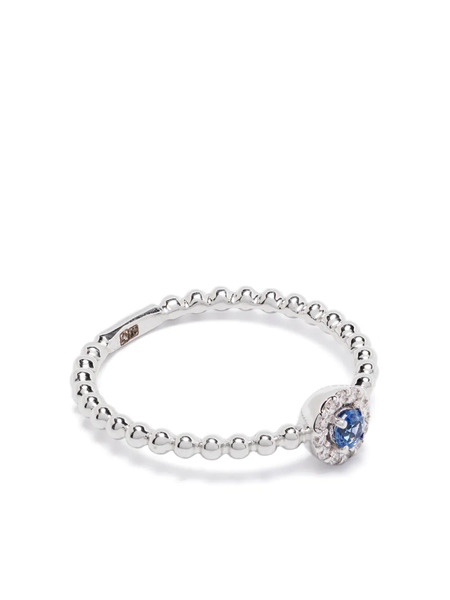  Rosekey 18k White Gold Diamonds And Sapphire Ring - Silver 