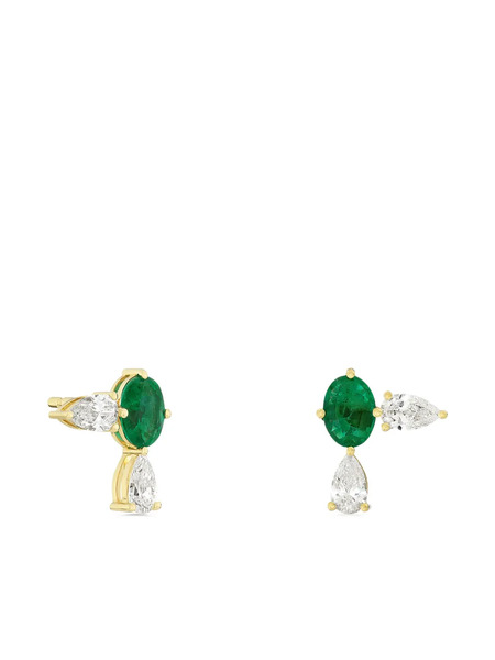  Rosekey 18k Yellow-gold Make A Wish Emerald Diamond Earrings 