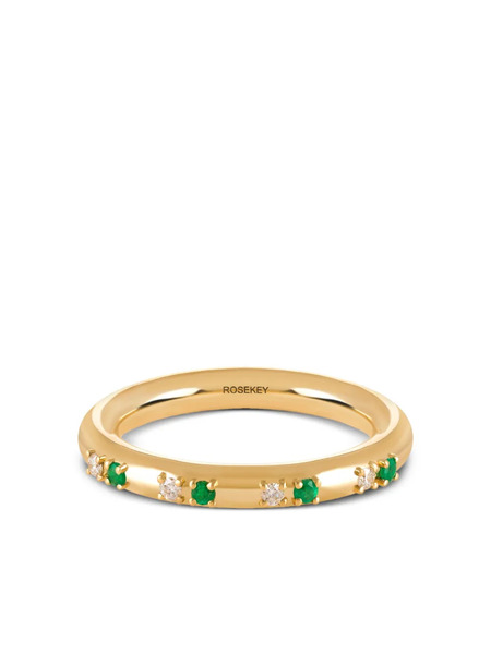  Rosekey 18k Yellow Gold Primrose Emerald And Diamond Ring 