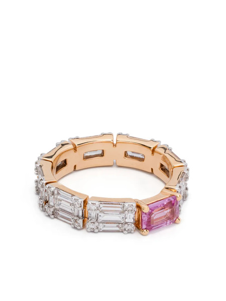  Rosekey 18kt Rose Gold Diamond And Sapphire Ring 