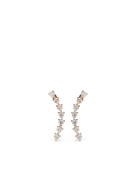  Rosekey 18kt Rose Gold Diamond Climber Earrings - Pink 