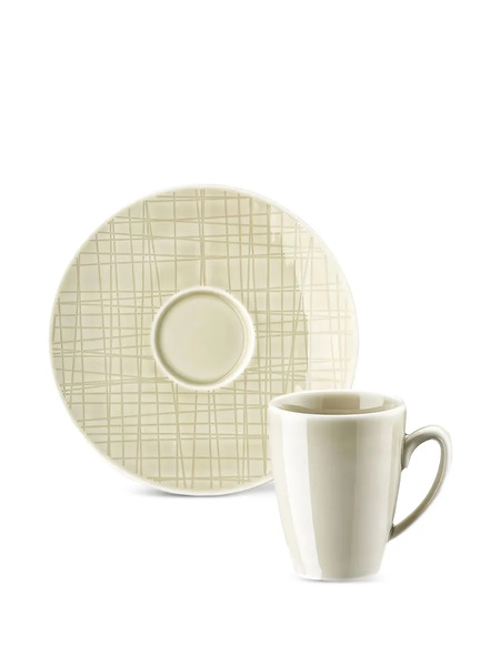  Rosenthal Cross-hatch Espresso Cups And Saucers (set Of Six) - Neutrals 
