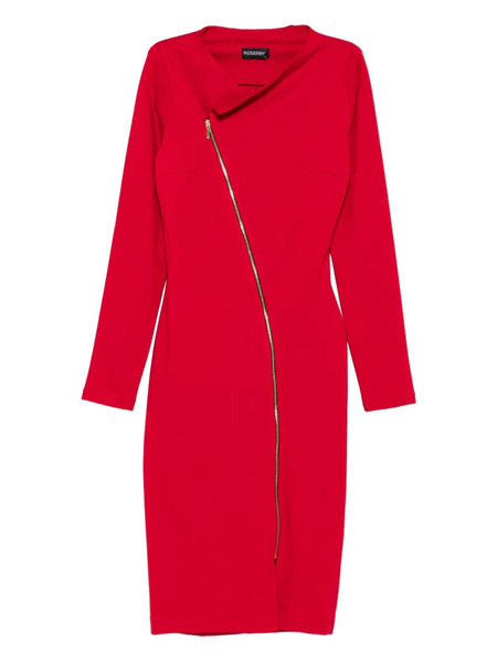  Roserry Chelsea Asymmetric Zip-front Midi Dress - Red 