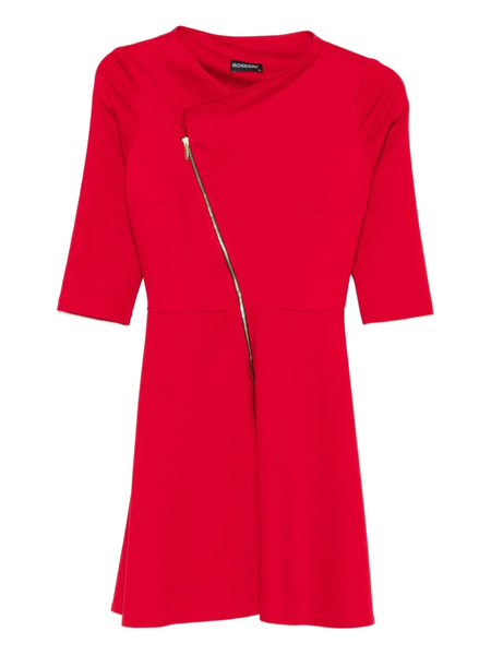  Roserry Chelsea Diagonal-zip Mini Dress - Red 