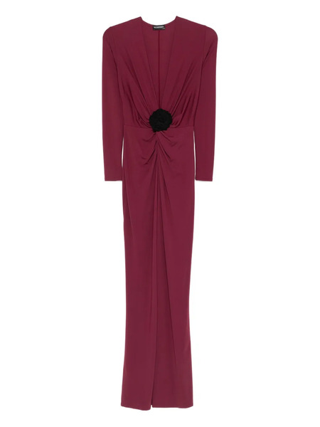  Roserry Mallorca Flower-embellished Twist-front Maxi Dress - Red 