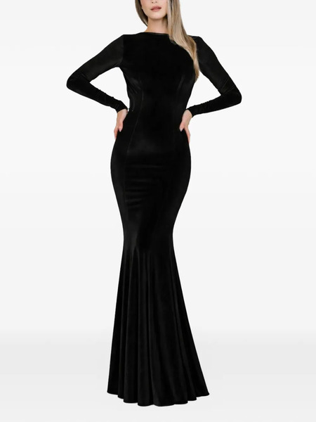  Roserry Melbourne Mock-neck Long-sleeve Maxi Dress - Black 