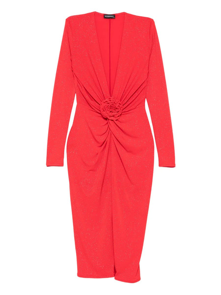  Roserry Rose-embellished Midi Dress - Red 