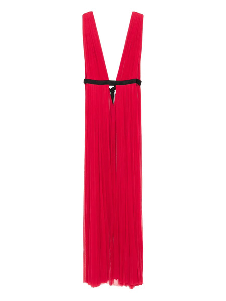  Roserry Santorini Pleated V-neck Maxi Dress - Red 
