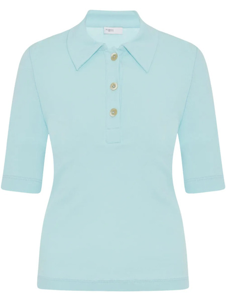  Rosetta Getty Button-fastening Polo Top - Blue 