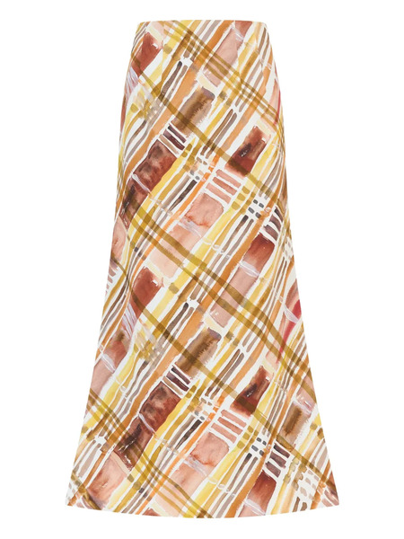  Rosie Assoulin Abstract-pattern Midi Skirt - Yellow 