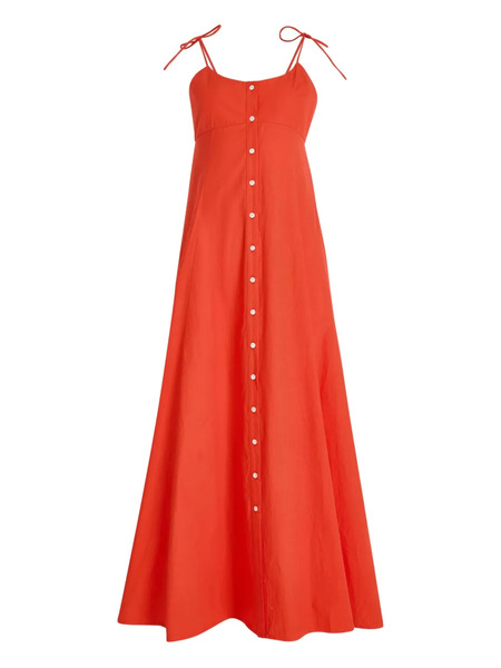  Rosie Assoulin Button-front Tie-strap Maxi Dress - Orange 