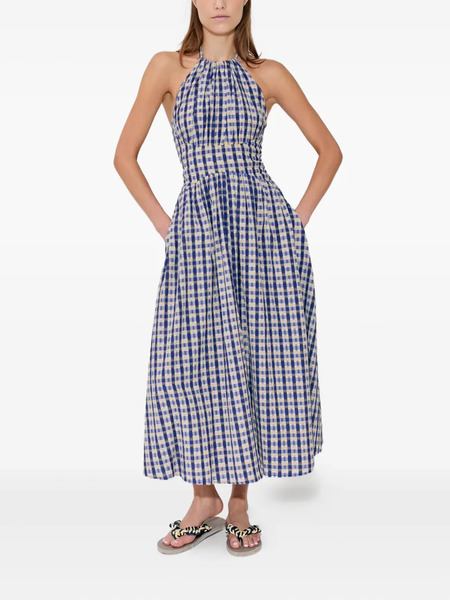  Rosie Assoulin Check-pattern Midi Dress - Blue 
