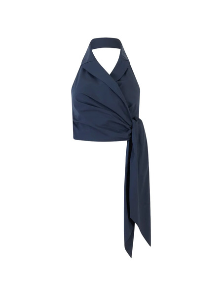  Rosie Assoulin Halter Tie Top - Blue 