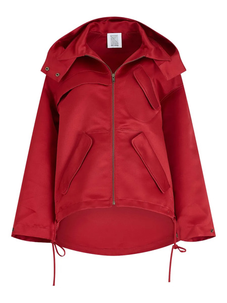  Rosie Assoulin Hooded Drawstring Jacket - Red 