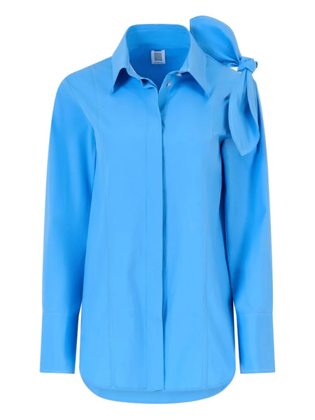  Rosie Assoulin Knotted Poplin Shirt - Blue 