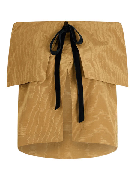  Rosie Assoulin Moire Ribbon Flapjack Blouse - Yellow 