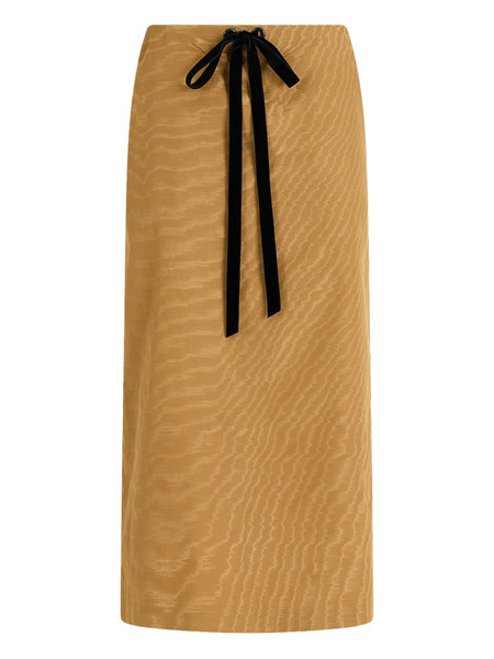  Rosie Assoulin Moire Ribbon Straight Skirt - Yellow 