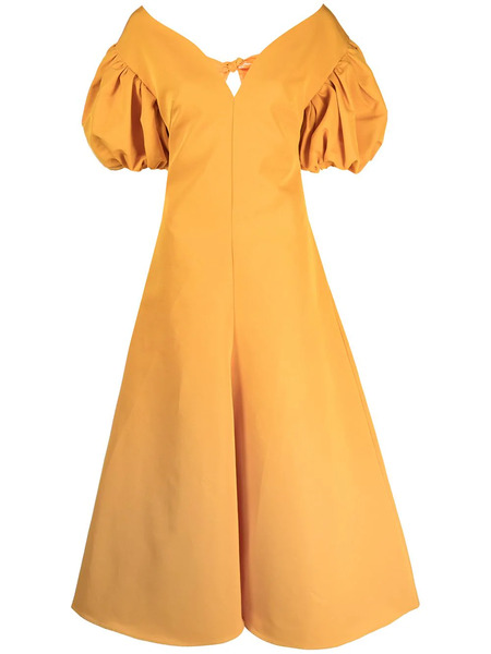  Rosie Assoulin Short Puff Sleeves Gown - Yellow 