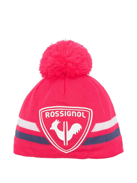 Rossignol Kids Pompom-detail Logo-appliqué Beanie - Red 