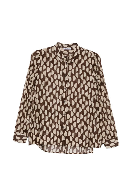  Rosso 35 Circle Print Shirt - Brown 