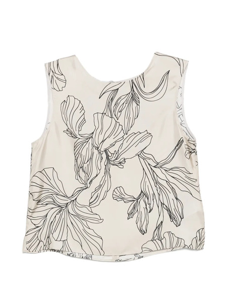 Rosso 35 Floral Sleeveless Blouse - Neutrals 
