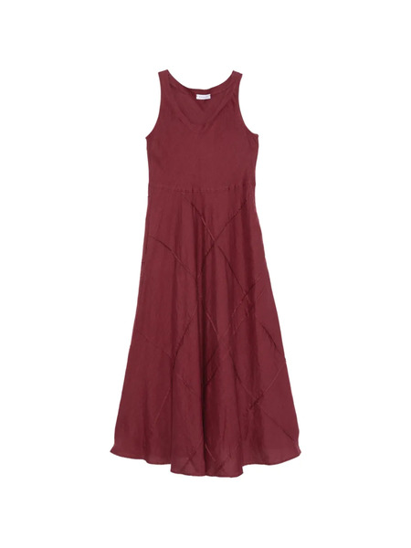  Rosso 35 V-neck Panelled Midi Dress - Red 