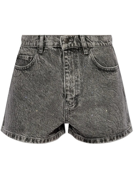  Rotate Birger Christensen Acid-wash Denim Shorts - Grey 