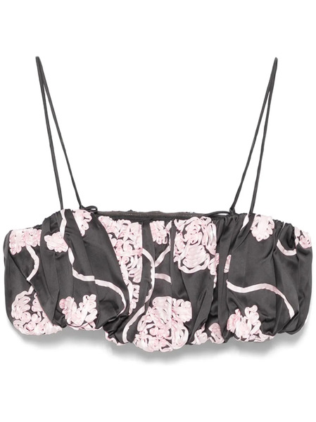  Rotate Birger Christensen Balloon Crop Top - Grey 