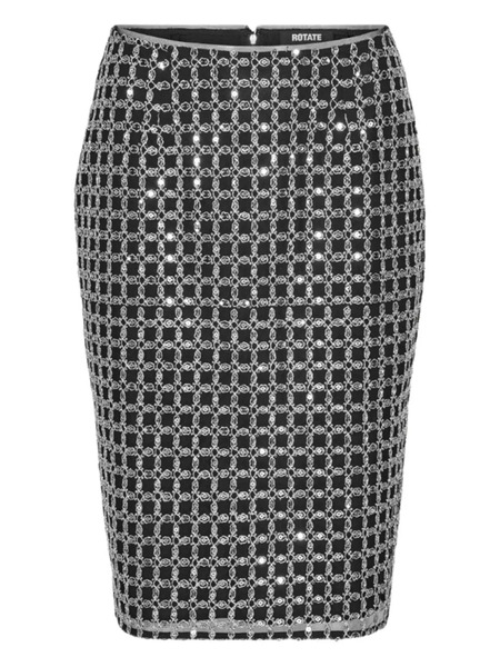  Rotate Birger Christensen Beaded-embellishment Midi Skirt - Black 