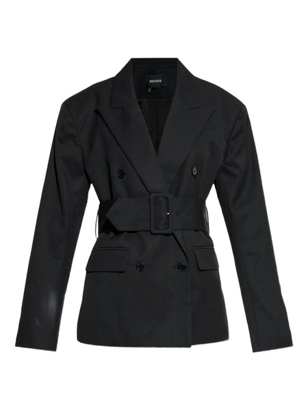  Rotate Birger Christensen Belted Double-breasted Blazer - Black 