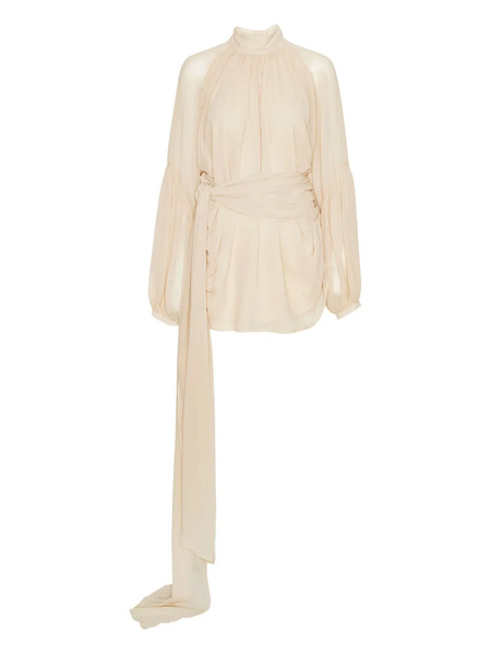  Rotate Birger Christensen Chiffon Strap Tie Mini Dress - Neutrals 