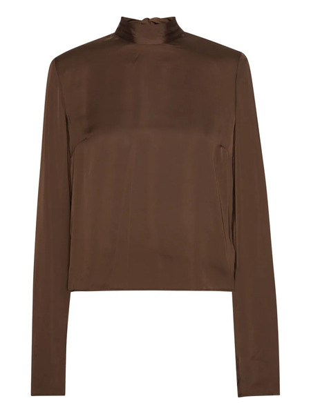  Rotate Birger Christensen Cowl-back Long-sleeve Top - Brown 
