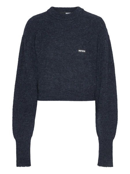  Rotate Birger Christensen Cuffed-sleeve Crewneck Sweater - Blue 
