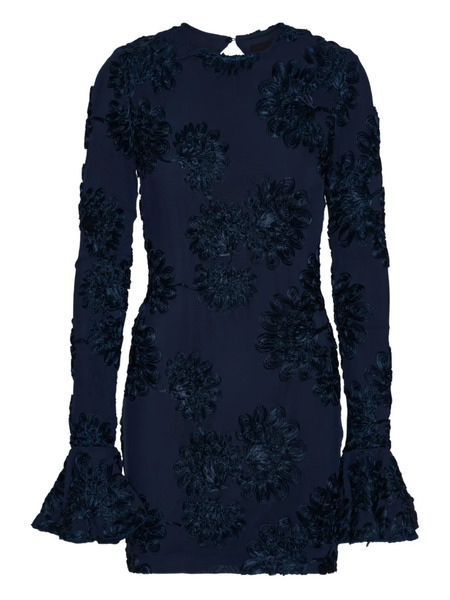  Rotate Birger Christensen 3d Floral Mesh Mini Dress - Blue 