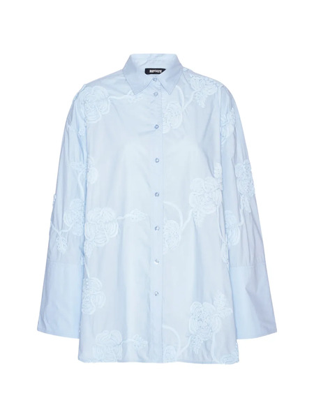  Rotate Birger Christensen Floral-appliqué Oversized Shirt - Blue 