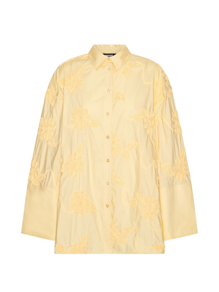  Rotate Birger Christensen Floral-appliqué Oversized Shirt - Yellow 