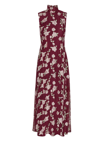  Rotate Birger Christensen Floral-embroidered Sleeveless Maxi Dress 