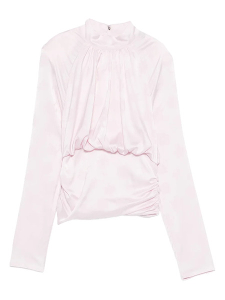  Rotate Birger Christensen Floral-jacquard Long-sleeve Blouse - Pink 